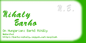 mihaly barho business card